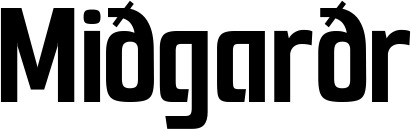 Vorschau des Bootsnamens "Miðgarðr" als Schriftzug für "Bootsbeschriftung Neu 69"