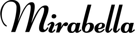 Vorschau des Bootsnamens "Mirabella" als Schriftzug für "Bootsbeschriftung Klassisch 76-A"