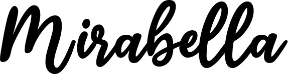 Vorschau des Bootsnamens "Mirabella" als Schriftzug für "Bootsbeschriftung Klassisch 74"