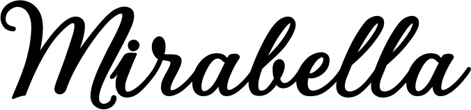 Vorschau des Bootsnamens "Mirabella" als Schriftzug für "Bootsbeschriftung Klassisch 69"