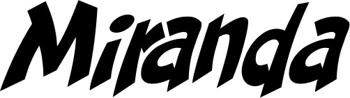 Vorschau des Bootsnamens "Miranda" als Schriftzug für "Bootsbeschriftung Klassisch 31"
