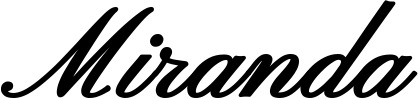 Vorschau des Bootsnamens "Miranda" als Schriftzug für "Bootsbeschriftung Klassisch 107"