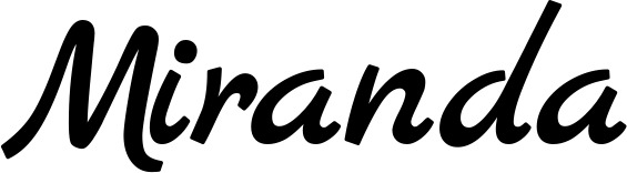 Vorschau des Bootsnamens "Miranda" als Schriftzug für "Bootsbeschriftung Klassisch 45"