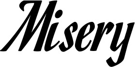 Vorschau des Bootsnamens "Misery" als Schriftzug für "Bootsbeschriftung Klassisch 93"