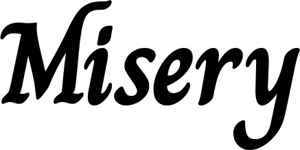 Vorschau des Bootsnamens "Misery" als Schriftzug für "Bootsbeschriftung Klassisch 51"