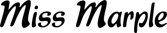 Vorschau des Bootsnamens "Miss Marple" als Schriftzug für "Bootsbeschriftung Klassisch 15"