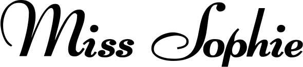 Vorschau des Bootsnamens "Miss Sophie" als Schriftzug für "Bootsbeschriftung Klassisch 76-A"
