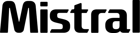 Vorschau des Bootsnamens "Mistral" als Schriftzug für "Bootsbeschriftung Fett 22"