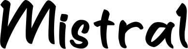 Vorschau des Bootsnamens "Mistral" als Schriftzug für "Bootsbeschriftung Klassisch 95"