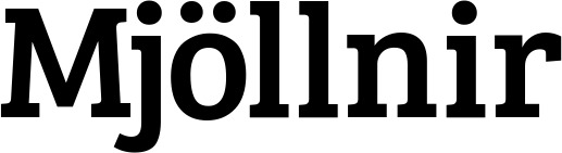 Vorschau des Bootsnamens "Mjöllnir" als Schriftzug für "Bootsbeschriftung Normal 09"