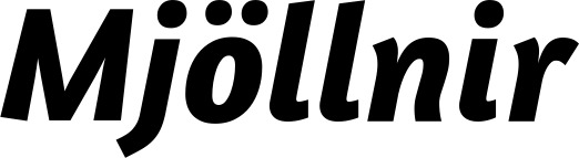 Vorschau des Bootsnamens "Mjöllnir" als Schriftzug für "Bootsbeschriftung Kursiv 01"