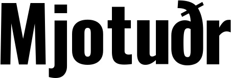 Vorschau des Bootsnamens "Mjotuðr" als Schriftzug für "Bootsbeschriftung Fett 29"