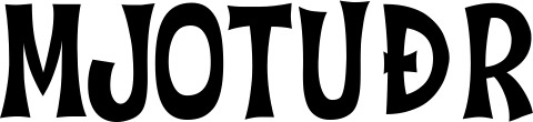 Vorschau des Bootsnamens "Mjotuðr" als Schriftzug für "Bootsbeschriftung Klassisch 27"