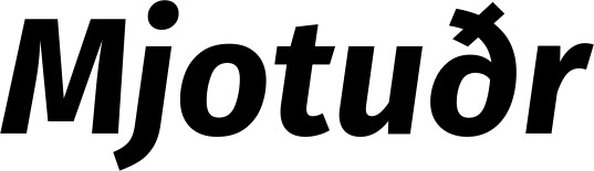 Vorschau des Bootsnamens "Mjotuðr" als Schriftzug für "Bootsbeschriftung Kursiv 03"