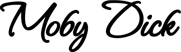 Vorschau des Bootsnamens "Moby Dick" als Schriftzug für "Bootsbeschriftung Klassisch 111"