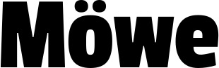 Vorschau des Bootsnamens "Möwe" als Schriftzug für "Bootsbeschriftung Fett 30"