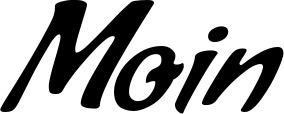 Vorschau des Bootsnamens "Moin" als Schriftzug für "Bootsbeschriftung Klassisch 57"