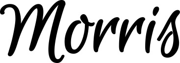 Vorschau des Bootsnamens "Morris" als Schriftzug für "Bootsbeschriftung Klassisch 105"