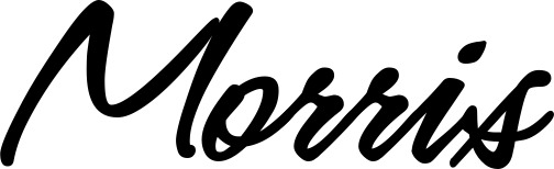 Vorschau des Bootsnamens "Morris" als Schriftzug für "Bootsbeschriftung Klassisch 71"