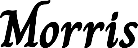Vorschau des Bootsnamens "Morris" als Schriftzug für "Bootsbeschriftung Klassisch 51"