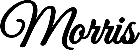 Vorschau des Bootsnamens "Morris" als Schriftzug für "Bootsbeschriftung Klassisch 68"