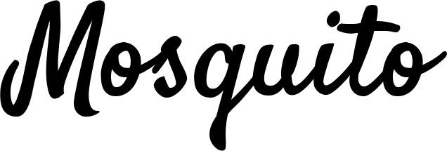 Vorschau des Bootsnamens "Mosquito" als Schriftzug für "Bootsbeschriftung Klassisch 96"