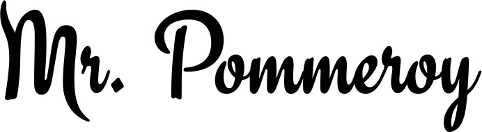 Vorschau des Bootsnamens "Mr. Pommeroy" als Schriftzug für "Bootsbeschriftung Klassisch 63"