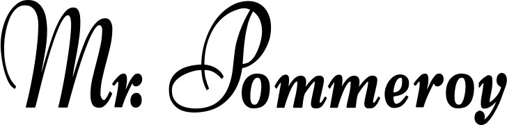 Vorschau des Bootsnamens "Mr. Pommeroy" als Schriftzug für "Bootsbeschriftung Klassisch 76"