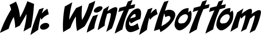 Vorschau des Bootsnamens "Mr. Winterbottom" als Schriftzug für "Bootsbeschriftung Klassisch 31"