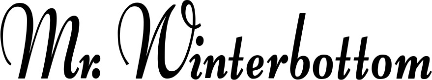 Vorschau des Bootsnamens "Mr. Winterbottom" als Schriftzug für "Bootsbeschriftung Klassisch 76"