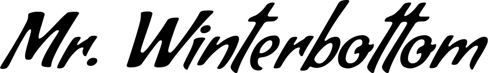 Vorschau des Bootsnamens "Mr. Winterbottom" als Schriftzug für "Bootsbeschriftung Klassisch 57"