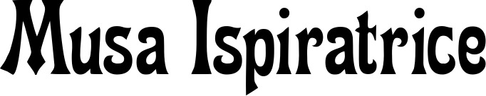 Vorschau des Bootsnamens "Musa Ispiratrice" als Schriftzug für "Bootsbeschriftung Neu 44"