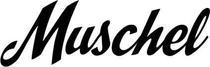 Vorschau des Bootsnamens "Muschel" als Schriftzug für "Bootsbeschriftung Klassisch 29"