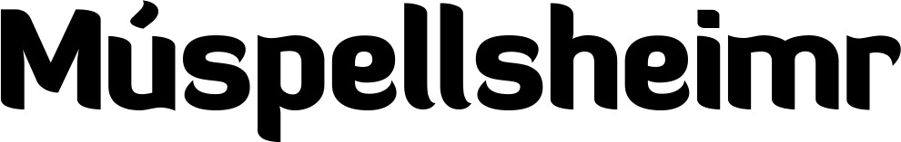 Vorschau des Bootsnamens "Múspellsheimr" als Schriftzug für "Bootsbeschriftung Fett 06"