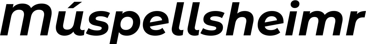 Vorschau des Bootsnamens "Múspellsheimr" als Schriftzug für "Bootsbeschriftung Kursiv 07"