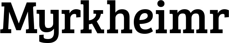 Vorschau des Bootsnamens "Myrkheimr" als Schriftzug für "Bootsbeschriftung Normal 09"