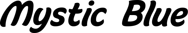 Vorschau des Bootsnamens "Mystic Blue" als Schriftzug für "Bootsbeschriftung Klassisch 14"