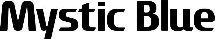 Vorschau des Bootsnamens "Mystic Blue" als Schriftzug für "Bootsbeschriftung Fett 22"