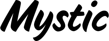 Vorschau des Bootsnamens "Mystic" als Schriftzug für "Bootsbeschriftung Klassisch 19"