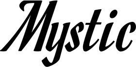 Vorschau des Bootsnamens "Mystic" als Schriftzug für "Bootsbeschriftung Klassisch 93"