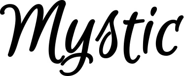 Vorschau des Bootsnamens "Mystic" als Schriftzug für "Bootsbeschriftung Klassisch 105"