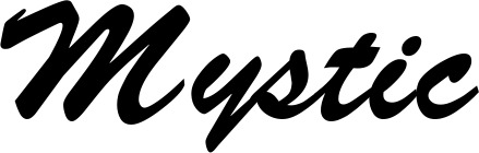 Vorschau des Bootsnamens "Mystic" als Schriftzug für "Bootsbeschriftung Klassisch 03"