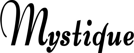 Vorschau des Bootsnamens "Mystique" als Schriftzug für "Bootsbeschriftung Klassisch 76"