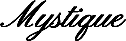 Vorschau des Bootsnamens "Mystique" als Schriftzug für "Bootsbeschriftung Klassisch 107"