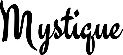 Vorschau des Bootsnamens "Mystique" als Schriftzug für "Bootsbeschriftung Klassisch 63"