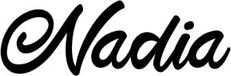 Vorschau des Bootsnamens "Nadia" als Schriftzug für "Bootsbeschriftung Klassisch 102"
