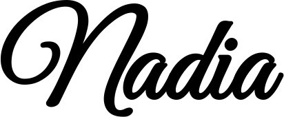 Vorschau des Bootsnamens "Nadia" als Schriftzug für "Bootsbeschriftung Klassisch 68"