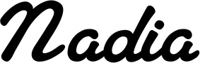 Vorschau des Bootsnamens "Nadia" als Schriftzug für "Bootsbeschriftung Klassisch 65"