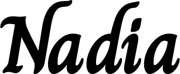 Vorschau des Bootsnamens "Nadia" als Schriftzug für "Bootsbeschriftung Klassisch 51"