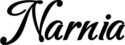 Vorschau des Bootsnamens "Narnia" als Schriftzug für "Bootsbeschriftung Klassisch 50"